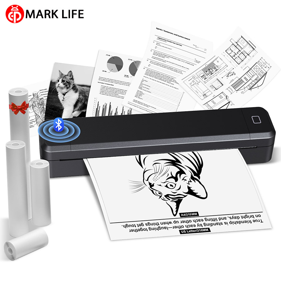 Commercial Document Printing - Marklife A4 Printer Termal Printer Bluetooth