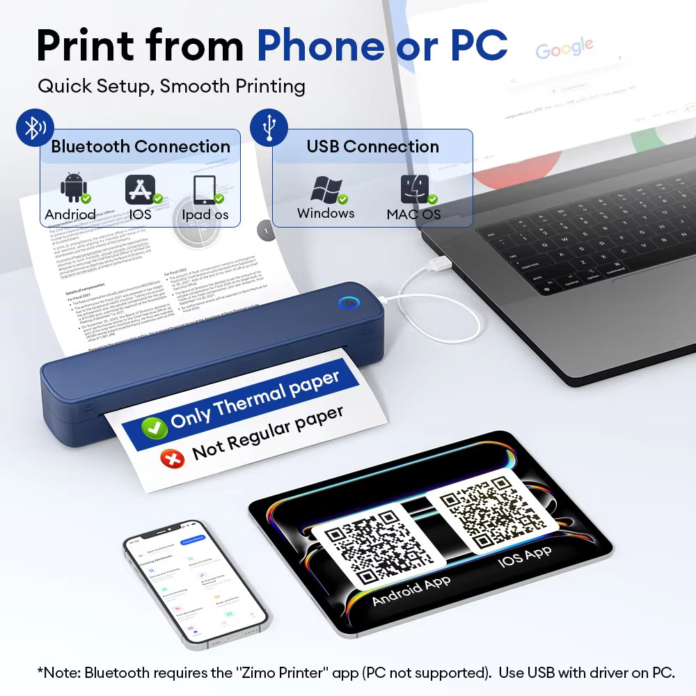 Printer Thermal A4 Mini Portab - Commercial Document Printing ulasan dan harga