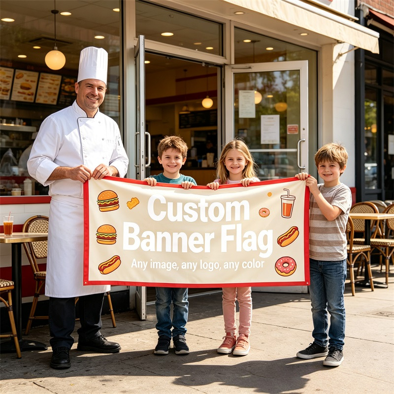 Bendera Iklan Kustom Dengan De - Commercial Printing Market ulasan dan harga